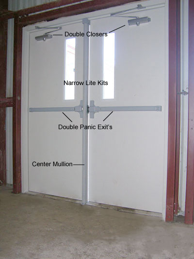 metal double doors